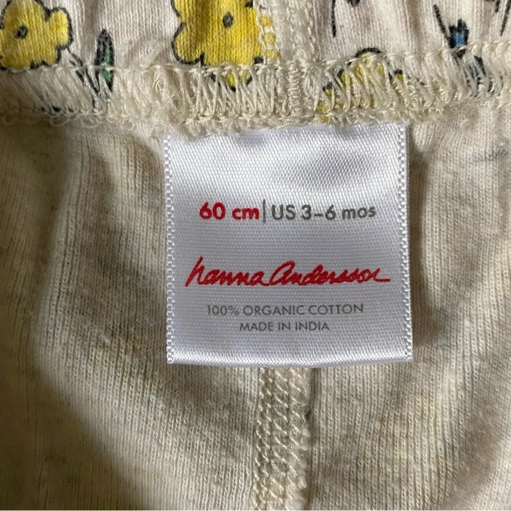 Hanna Andersson Outfit Size 3 6 Months Kimono Floral 2-Piece Yellow Flowers EUC